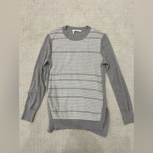 10 Crosby Derek Lam Grey White Knit Long Sleeve Sweater Shirt Top